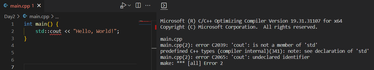 First Program » Common Problems | C++ Programming Language
