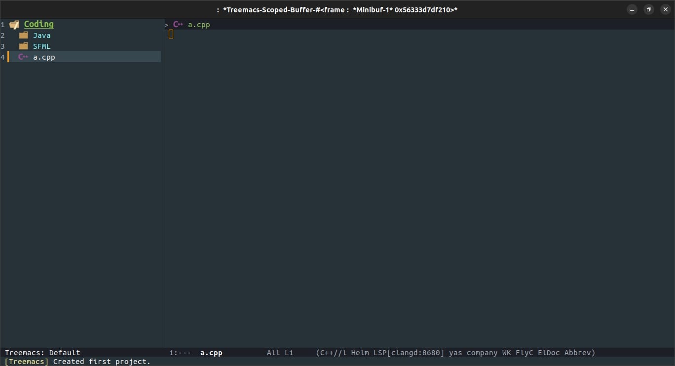 After initializing treemacs