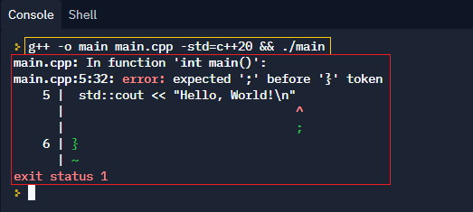 Compilation failed because of an error
