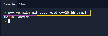 Compilation and running a valid code